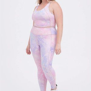 TORRID LONGLINE LOW-IMPACT SPORTS BRA & LEGGINGS - PERFORMANCE CORE PURPLE SHINE